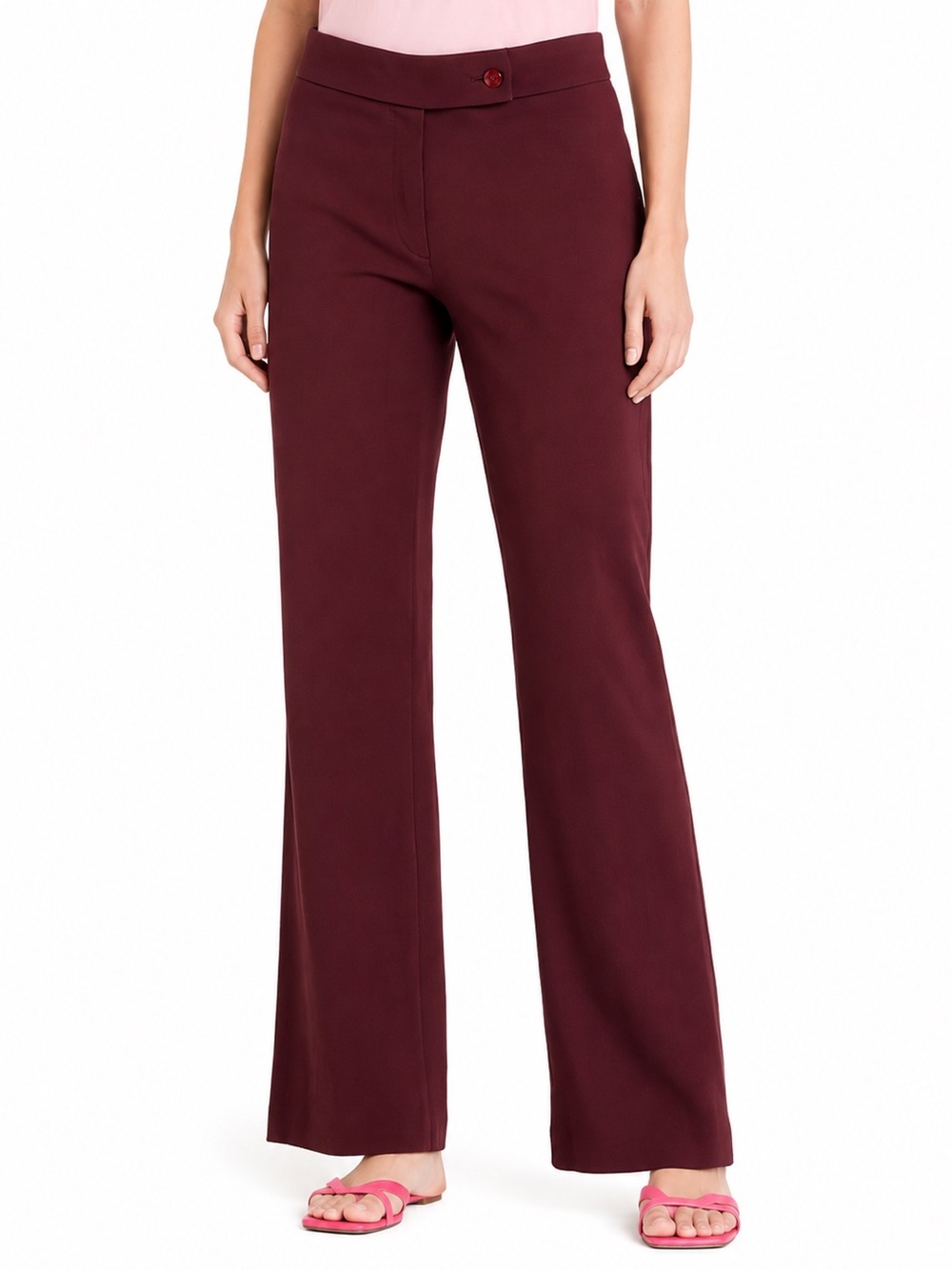 Wrapper Vintage Maroon Slacks 90s Y2K Straight Leg Dress Pants